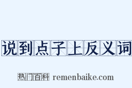 说到点子上反义词是什么意思的图片